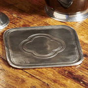 Square Bottle and Glass Coaster by Match Pewter Coasters Match 1995 Pewter 