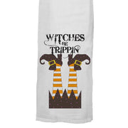Amusing Tea or Kitchen Flour Sack Towels by Twisted Wares CLEARANCE Tea Towel Twisted Wares Witches Be Trippin'