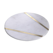 Agra White Marble Round Cheese or Serving Tray by BIDK Home Cheese Tray BIDK Home 