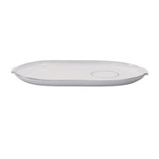 Lotos White with Platinum Rim Luncheon Plate for Tea Cup by Wolfgang von Wersin for Nymphenburg Porcelain Dinnerware Nymphenburg Porcelain