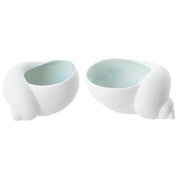 Maritime Snail Salt and Pepper Cellar Set, Multiple Colors, 2.8" by Ted Muehling for Nymphenburg Porcelain Nymphenburg Porcelain Celadon 