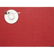 Chilewich: Woven Vinyl Mini Basketweave Placemats, Sets of 4 Placemat Chilewich Rectangle (14" x 19") Pimento 