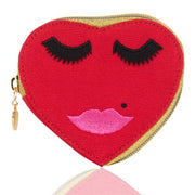 Lovely Lashes Canvas Heart Purse by Emma Lomax London Makeup Bag Emma Lomax Red 