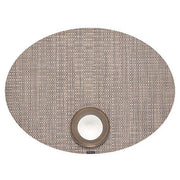Chilewich: Thatch Woven Vinyl Placemats, Set of 4 Placemat Chilewich Oval 14" x 19.25" Umber
