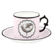 Herbariae Set of 2 Tea Cup & Saucer, Pink and Peacock by Christian Lacroix for Vista Alegre Dinnerware Vista Alegre 