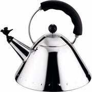 Classic Water Tea Kettle with Bird 9093 by Michael Graves for Alessi Water Kettle Alessi Black