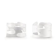 Alessi Bark Steel Napkin Rings, Set of 2 Christmas Alessi White
