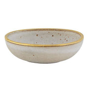 Gold Stone Stoneware Bowl, White by Casa Alegre Dinnerware Casa Alegre