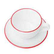 Verona Red Rimmed Large Cappuccino Cup and Saucer, 8.8 oz. by Ancap Cup Ancap 