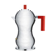 Pulcina Stovetop Espresso Coffee Maker by Michele de Lucchi for Alessi Espresso Maker Alessi 3 Cup Red 