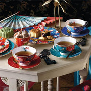 Paeonia Blush Tea Cup & Saucer Set, Blue by Wedgwood Dinnerware Wedgwood 