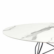 Glossy Marble Oval Dining Table, 28" h. by Antonio Citterio with Oliver Low for Kartell Furniture Kartell White/Black Frame 
