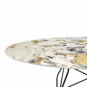 Glossy Marble Oval Dining Table, 28" h. by Antonio Citterio with Oliver Low for Kartell Furniture Kartell Symphonie/Black Frame 