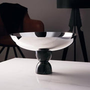 Madame Footed Bowl, Stainless Steel with Black Marble Base, 10.25" by Sambonet Centerpiece Sambonet 