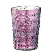 Fleur-de-Lys Antiqued Mercury Glass Tealight Candleholder Amusespot Amethyst 