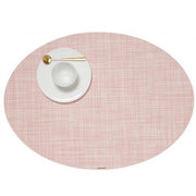 Chilewich: Woven Vinyl Mini Basketweave Placemats, Sets of 4 Placemat Chilewich Oval (14" x 19.25") Blush 