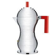 Pulcina Stovetop Espresso Coffee Maker by Michele de Lucchi for Alessi Espresso Maker Alessi 6 Cup Red