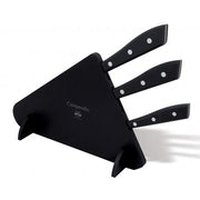 Compendio Kitchen Knives with Grey Blades and Lucite Handles, Set of 3 by Berti Knive Set Berti Black Lucite 
