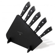 Compendio Kitchen Knives with Polished Blades and Lucite Handles, Set of 5 by Berti Knive Set Berti Black Lucite