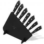 Compendio Kitchen Knives with Grey Blades and Lucite Handles, Set of 7 by Berti Knive Set Berti Black Lucite