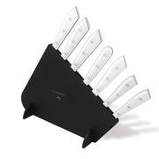 Compendio Kitchen Knives with Grey Blades and Lucite Handles, Set of 7 by Berti Knive Set Berti Ice Lucite