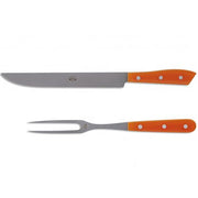 Compendio Carving Sets with Grey Blades and Lucite Handles by Berti Carving Set Berti Orange Lucite 