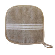 French Monogramme Linen Pot Holders by Thieffry Freres & Cie Oven Mitts Thieffry Freres & Cie White 