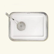 Luisa Rectangular Platter or Tray by Match Pewter Dinnerware Match 1995 Pewter Large
