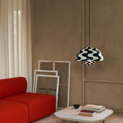 Verner Panton Classic Black and White Psychedelic Pendant &Tradition 