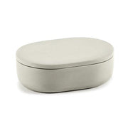 Cose Oval Box with Lid, Beige, 1.2" by Bertrand Lejoly for Serax Bath Serax