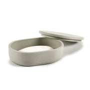 Cose Oval Box with Lid, Beige, 1.2" by Bertrand Lejoly for Serax Bath Serax
