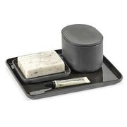 Cose Oval Box with Lid, Dark Grey, 2.5" by Bertrand Lejoly for Serax Bath Serax