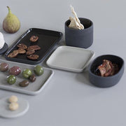 Cose Oval Box with Lid, Dark Grey, 2.5" by Bertrand Lejoly for Serax Bath Serax