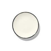 Dé Porcelain Plate, Off-White/Black Var 1, Set of 2 by Ann Demeulemeester for Serax Dinnerware Serax Dessert Plate 5.5" Set of 2 