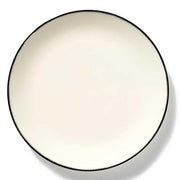 Dé Porcelain Plate, Off-White/Black Var 1, Set of 2 by Ann Demeulemeester for Serax Dinnerware Serax Dinner Plate 11" Set of 2 