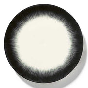 Dé Porcelain Plate, Off-White/Black Var 5, Set of 2 by Ann Demeulemeester for Serax Dinnerware Serax Dinner Plate 11" Set of 2 