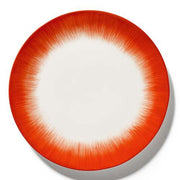 Dé Porcelain Plate, Off White/Red Var 5, Set of 2 by Ann Demeulemeester for Serax Dinnerware Serax Dinner Plate 11" Set of 2 