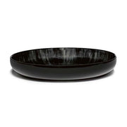Dé Porcelain High Plate, Off-White/Black Var C, Set of 2 by Ann Demeulemeester for Serax Dinnerware Serax 9.4" Set of 2 