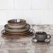 Surface Stoneware Cafe Lungo Cup and Saucer, Indi Grey, 4.3 oz., Set of 4 by Sergio Herman for Serax Dinnerware Serax 