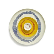 Feast 10.2" Sunny Yellow Black Swirl Plate, set of 2 by Yotam Ottolenghi for Serax Plates Serax