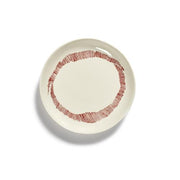 Feast 6.3" White Red Swirl Bread and Butter Plate, set of 4 by Yotam Ottolenghi for Serax Bowls Serax