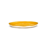 Feast 7.5" Sunny Yellow White Swirl Salad Plate, set of 2 by Yotam Ottolenghi for Serax Plates Serax