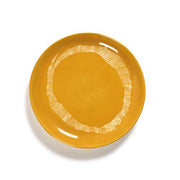 Feast 7.5" Sunny Yellow White Swirl Salad Plate, set of 2 by Yotam Ottolenghi for Serax Plates Serax