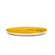 Feast 8.7" Yellow with Black Swirl Salad Plate, set of 2 by Yotam Ottolenghi for Serax Plates Serax