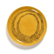 Feast 8.7" Yellow with Black Swirl Salad Plate, set of 2 by Yotam Ottolenghi for Serax Plates Serax