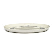 Feast 10.2" White Blue Swirl Plate, set of 2 by Yotam Ottolenghi for Serax Plates Serax