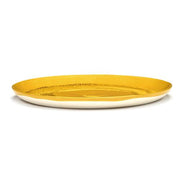 Feast 10.2" Sunny Yellow Black Swirl Plate, set of 2 by Yotam Ottolenghi for Serax Plates Serax