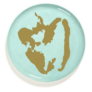 Feast 13.8" Azure Blue Gold Pepper Serving Plate by Yotam Ottolenghi for Serax Plates Serax