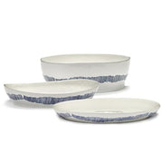 Feast 11.8" White Blue Swirl Serving Plate by Yotam Ottolenghi for Serax Bowls Serax
