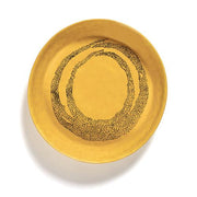 Feast 11.8" Sunny Yellow Black Swirl Swirl Serving Plate by Yotam Ottolenghi for Serax Bowls Serax